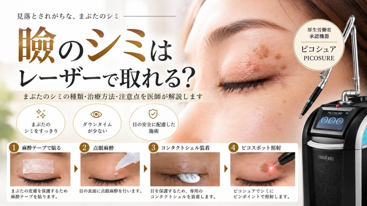 まぶたのシミはレーザーで取れる？上まぶた・下まぶたのピコスポット治療を医師が解説【福岡・博多】